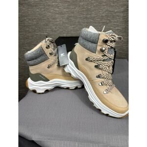 Sorel Kinetic Breakthru Conquest Boots Womens Size 10.5 Beige Waterproof Winter